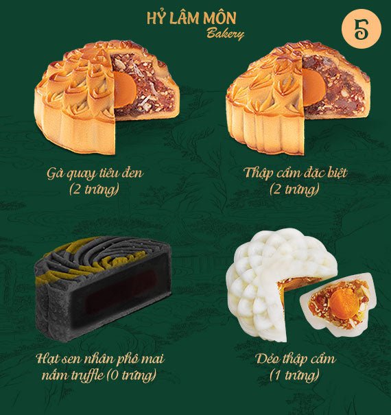 Hy Lam Mon Mooncake Vietnam 2025 Combo 5