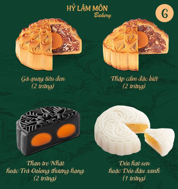 Hy Lam Mon Mooncake Vietnam 2025 Combo 6
