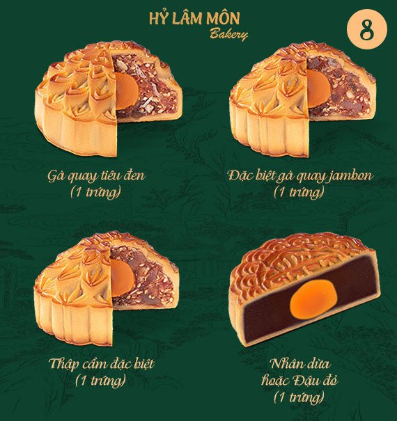 Hy Lam Mon Mooncake Vietnam 2025 Combo 8