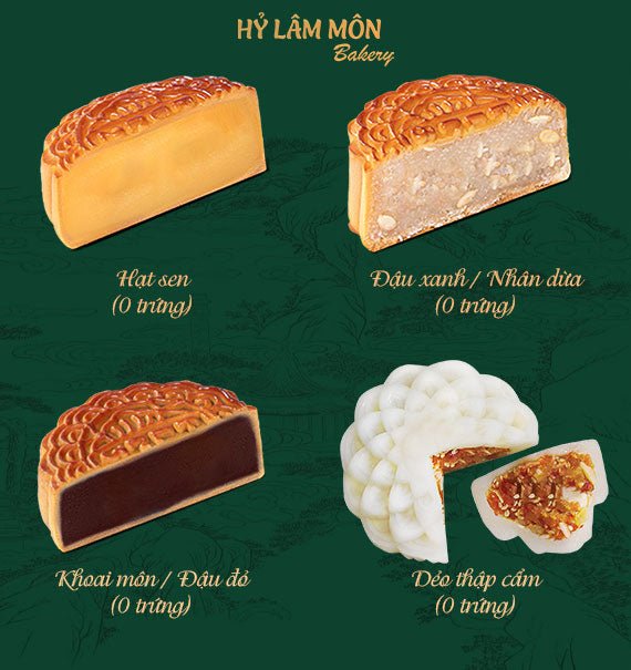 Hy Lam Mon Mooncake Vietnam 2025 No Egg Yolk