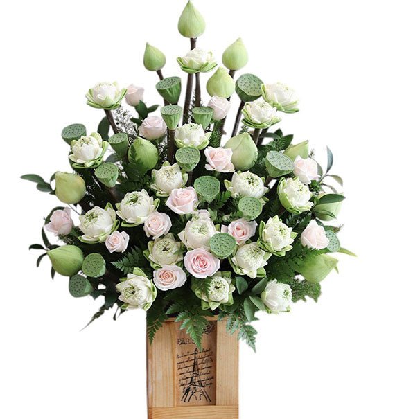 Ivory Grace Lotus Basket