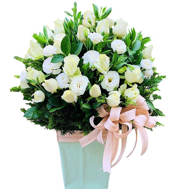 Just Breathe Funeral Flowers Basket