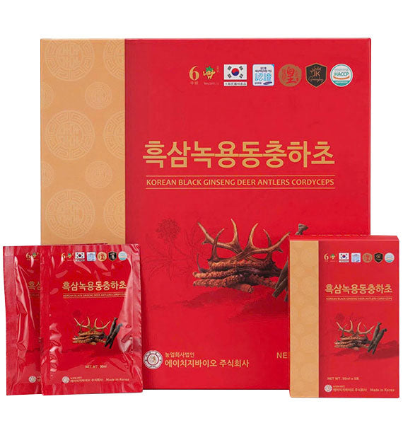 King Korean Black Ginseng Deer Antlers Cordyceps Gift Vietnam