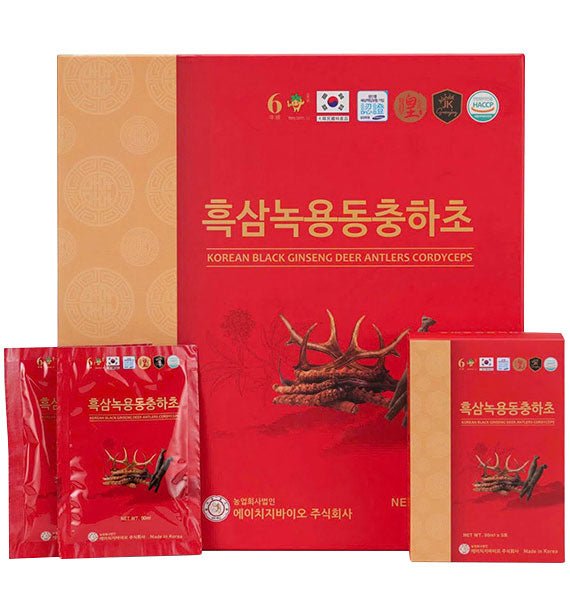 King Korean Black Ginseng Deer Antlers Cordyceps Gift Vietnam