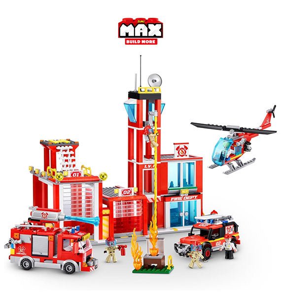 Max Build More Fire Station Building Blocks Toy Gift