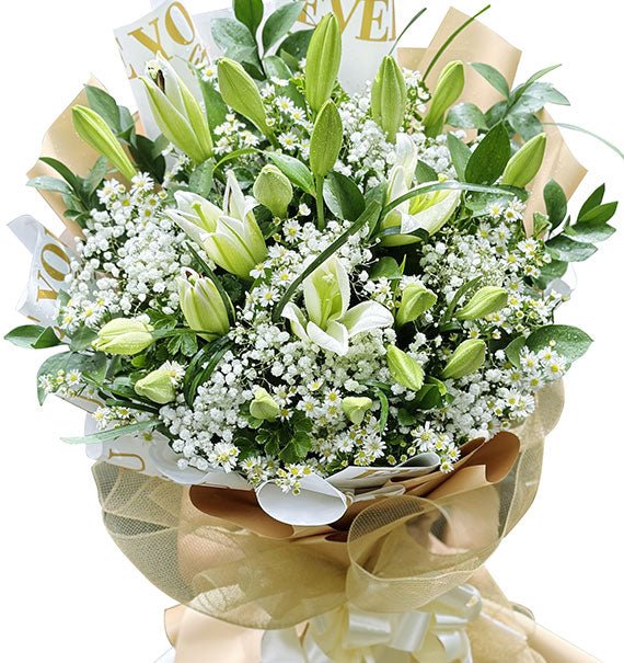 Peaceful White Lilies Bouquet Vietnam