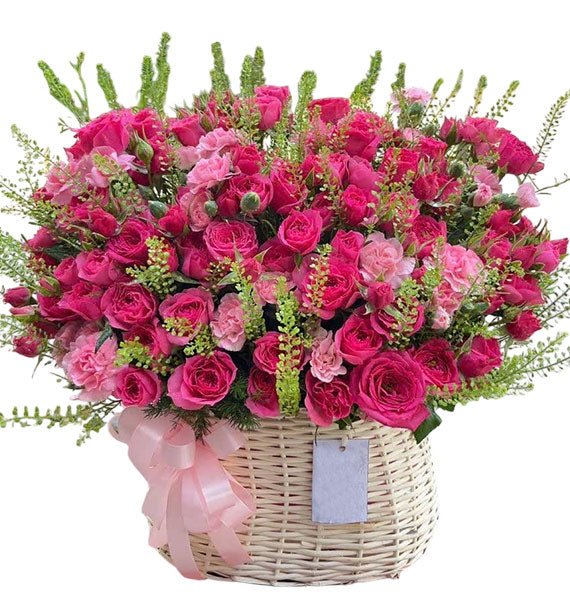 Pink Bliss Spray Rose Basket Vietnam