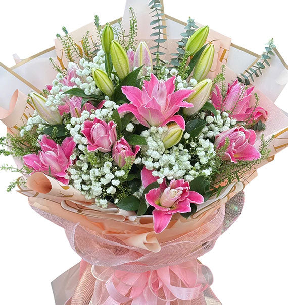 Pink Lilies For Mothers Day Vietnam