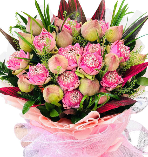 Pink Lotus Bouquet Vietnamese Teacher’s Day