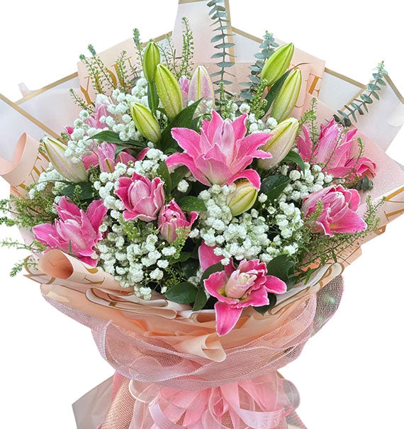 Pink Passion Lilies Valentines Flowers Vietnam