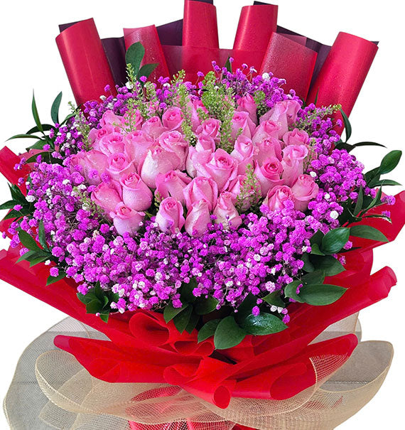 Pink Rose Bouquet For Vietnamese Women's Day