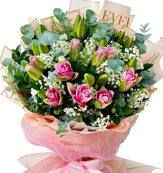 Pink Roselily Bouquet