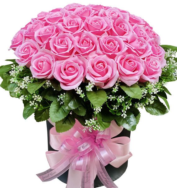 Pink Waxed Rose Basket For Mom Vietnam