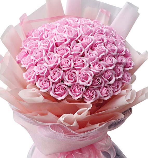 Pink Waxed Roses Bouquet For Women’s Day Vietnam