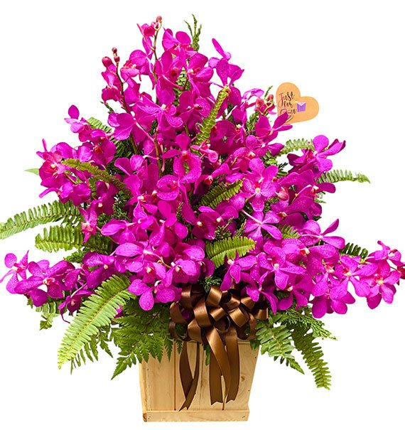 Purple Orchid Thank You Basket Vietnam
