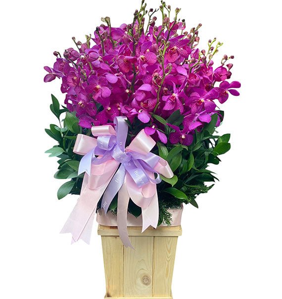 Purple Orchids Basket