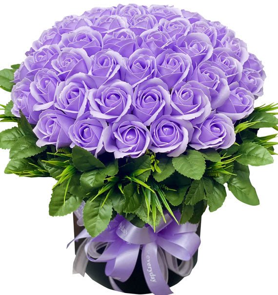 Purple Waxed Rose In A Box