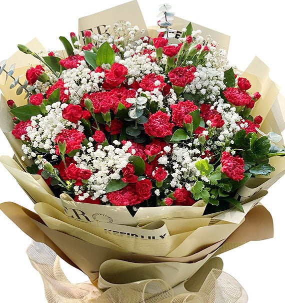 Red Carnation Bouquet For Women's Day Vietnam