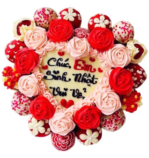 Red Choux Cake Vietnam