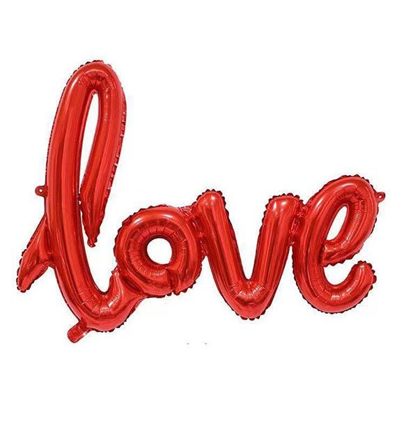 Red Love Script Foil Balloon Gifts Vietnam