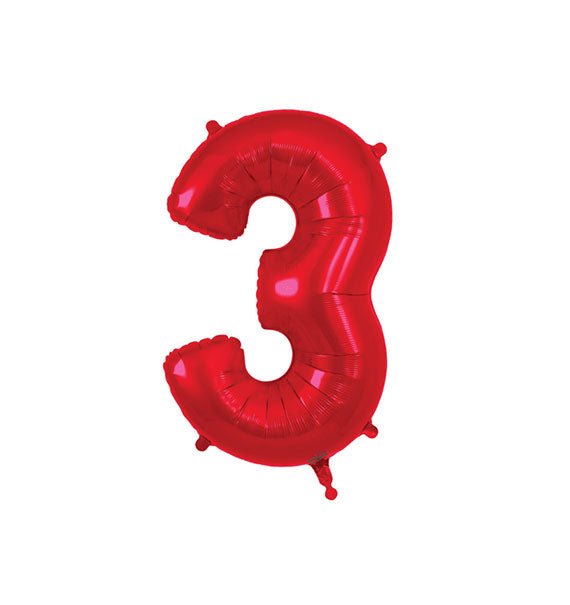 Red Number 3 Foil Balloon Gifts Vietnam