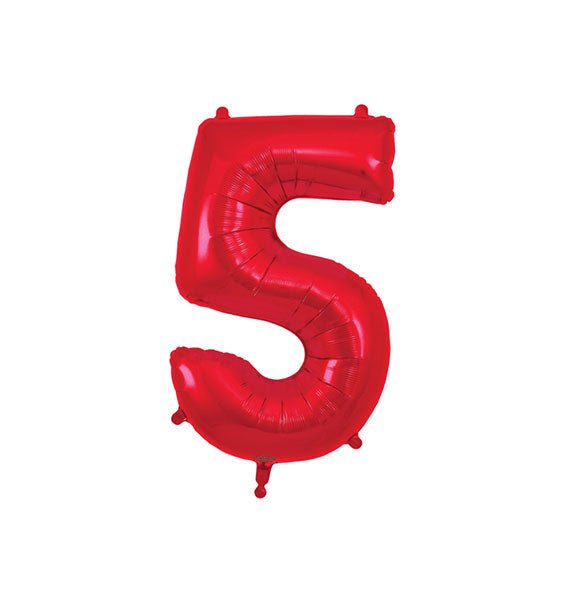 Red Number 5 Foil Balloon Gifts Vietnam