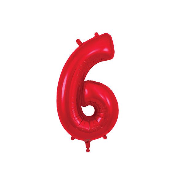 Red Number 6 Foil Balloon Gifts Vietnam