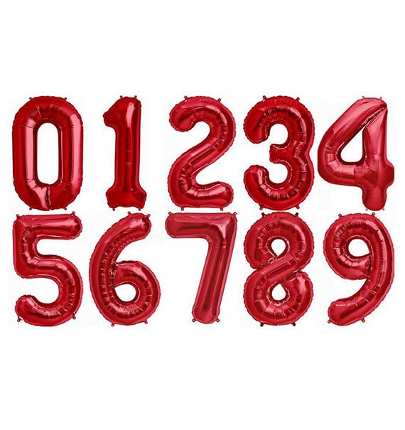 Red Number Foil Balloons Gifts Vietnam