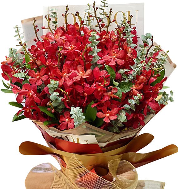 Red Orchid Bouquet For Mom Vietnam