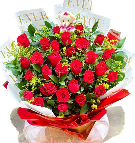 Red Rose Bouquet For Christmas Vietnam