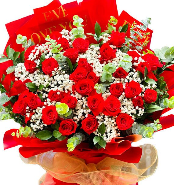 Red Rose Bouquet For Vietnamese Womens Day