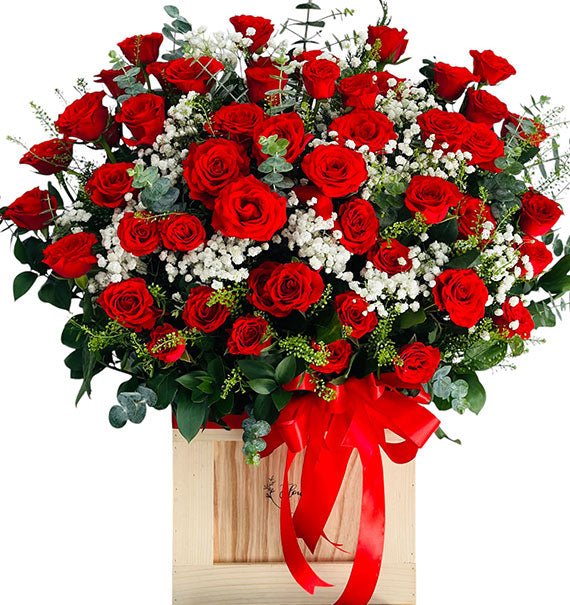 Red Roses In A Basket