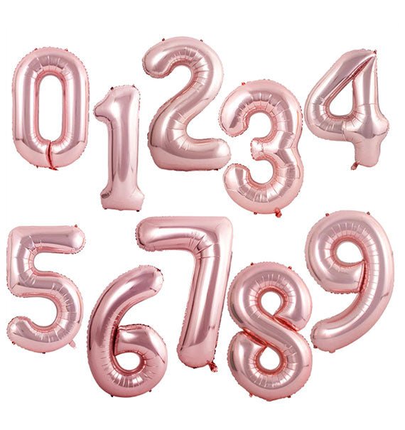 Rose Gold Number Foil Balloons Gifts Vietnam