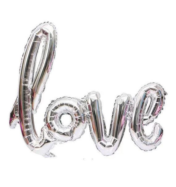 Silver Love Script Foil Balloon Gifts Vietnam