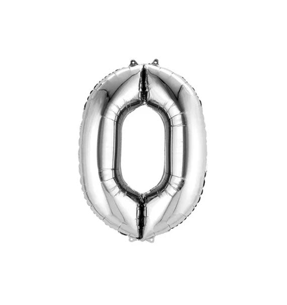 Silver Number 0 Foil Balloon Gifts Vietnam