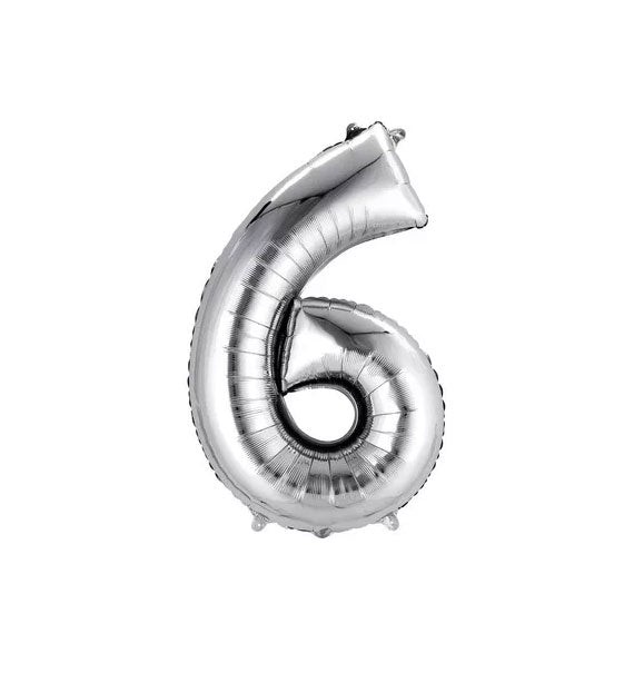 Silver Number 6 Foil Balloon Gifts Vietnam