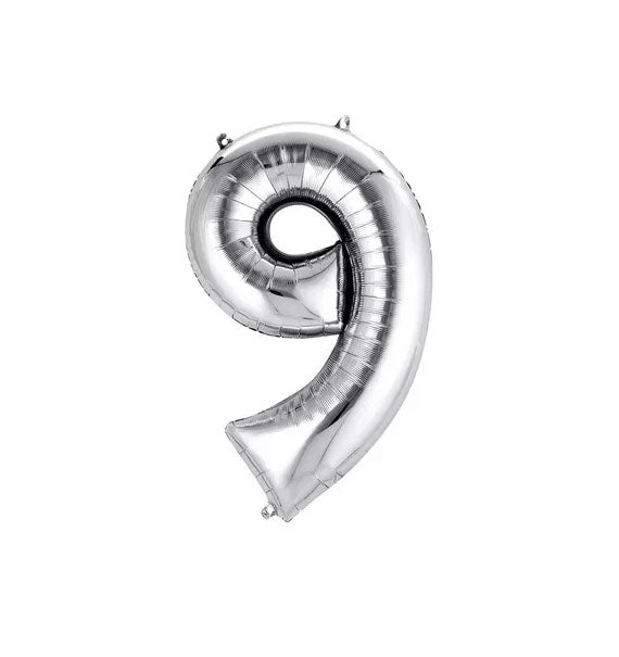 Silver Number 9 Foil Balloon Gifts Vietnam