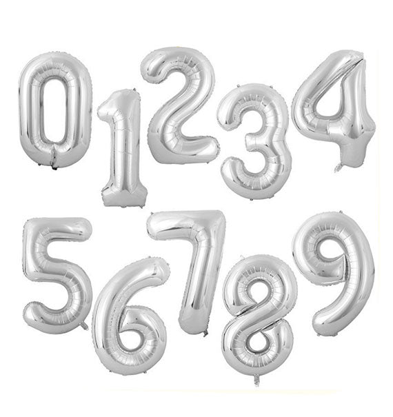 Silver Number Foil Balloons Gifts Vietnam