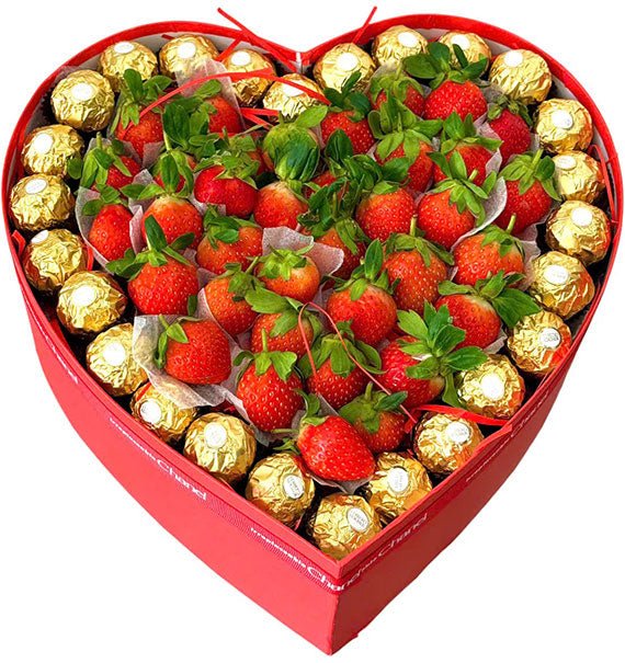 Strawberry and Chocolate Heart Box For Mom Vietnam