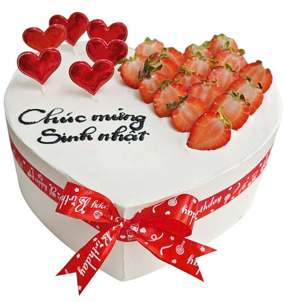 Strawberry Heart Cake Vietnam