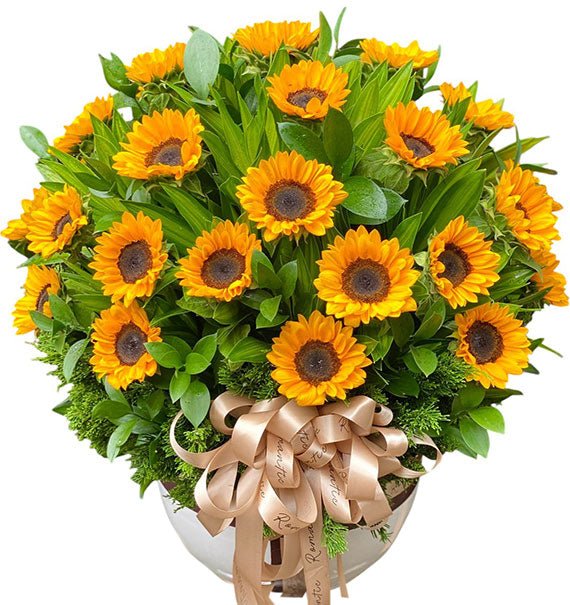Sunflowers In Ceramic Pot