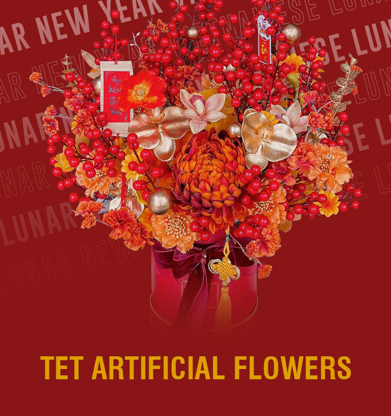 tet artificial flowers vietnam banner