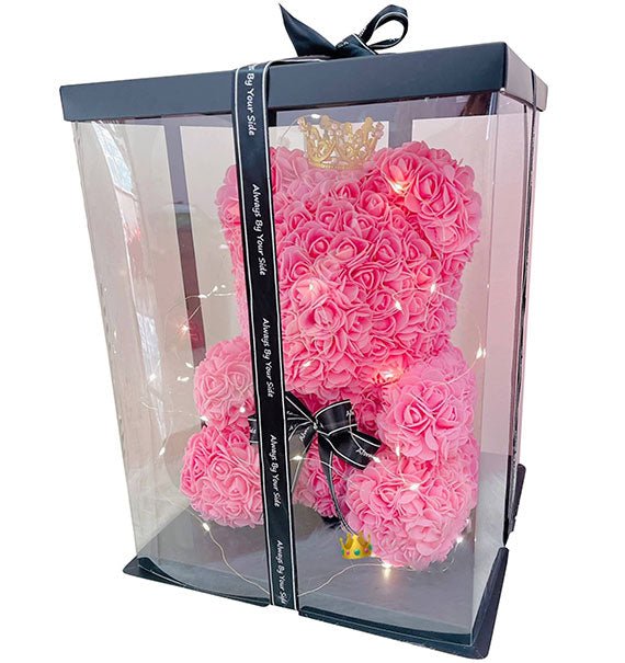 Waxed Pink Roses Bear Gift Box For Womens Day Vietnam