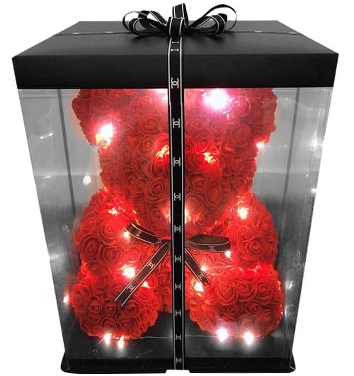 Waxed Red Roses Bear Vietnamese Womens Day