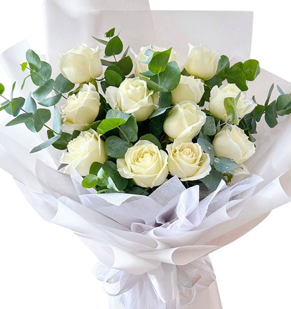 White Ecuadorian Roses Bouquet Vietnam