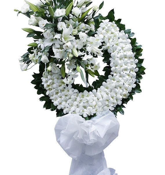White Orchid Wreath Sympathy Flower Vietnam