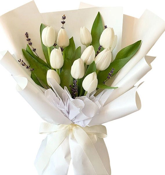 White Tulip Bouquet For Dad Vietnam