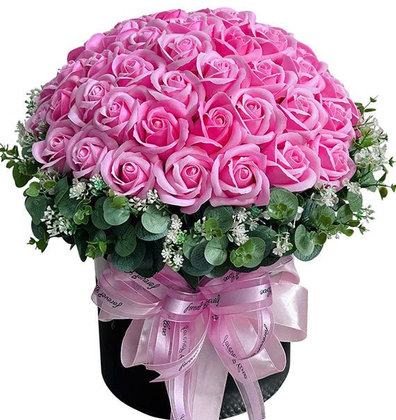 Womens Day Pink Waxed Rose Box Vietnam