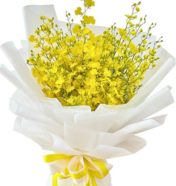 Yellow Dancing Lady Orchid Bouquet