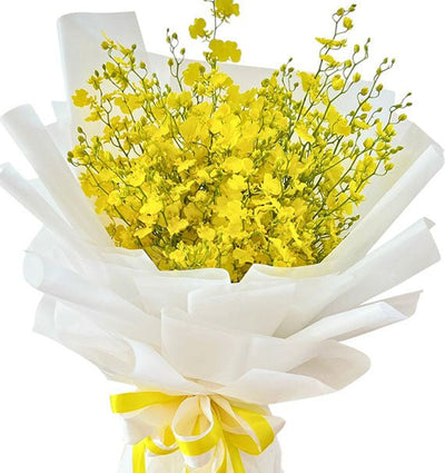Yellow Dancing Lady Orchid Bouquet